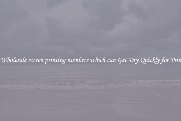 The Wholesale screen printing numbers which can Get Dry Quickly for Printing