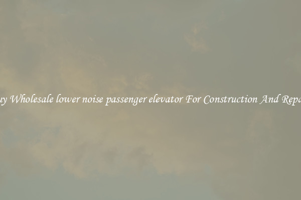 Buy Wholesale lower noise passenger elevator For Construction And Repairs