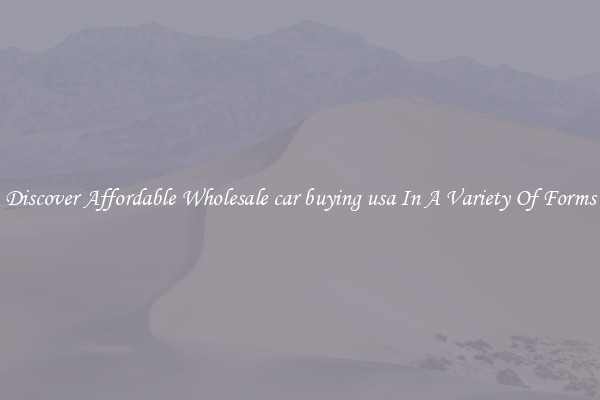 Discover Affordable Wholesale car buying usa In A Variety Of Forms